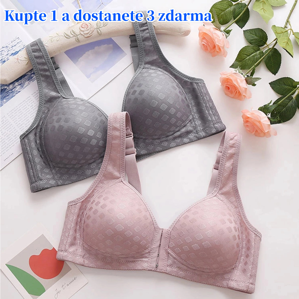 🔥Kupte 1 a dostanete 2 zdarma🔥【3 balení】 Prémiová bezešvá push-up podprsenka, módní sexy_3733898